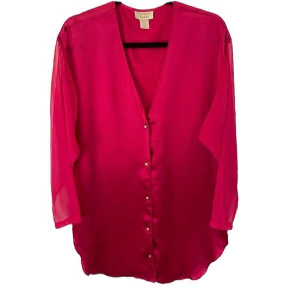 Victoria’s Secret Gold Label Long Button Down Night Shirt - Picture 3 of 9